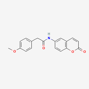 molecular formula C18H15NO4 B11158085 2-(4-methoxyphenyl)-N-(2-oxo-2H-chromen-6-yl)acetamide 