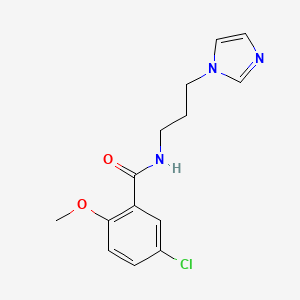 molecular formula C14H16ClN3O2 B11158093 5-chloro-N-[3-(1H-imidazol-1-yl)propyl]-2-methoxybenzamide 