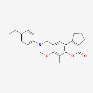 9-(4-ethylphenyl)-6-methyl-2,3,9,10-tetrahydro-8H-cyclopenta[3,4]chromeno[6,7-e][1,3]oxazin-4(1H)-one