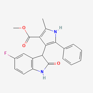 methyl 4-(5-fluoro-2-oxo-2,3-dihydro-1H-indol-3-yl)-2-methyl-5-phenyl-1H-pyrrole-3-carboxylate