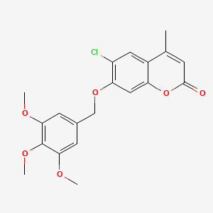 molecular formula C20H19ClO6 B11158118 6-chloro-4-methyl-7-[(3,4,5-trimethoxybenzyl)oxy]-2H-chromen-2-one 