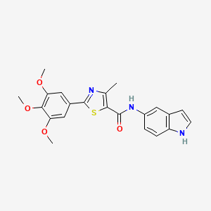 molecular formula C22H21N3O4S B11158128 N-(1H-indol-5-yl)-4-methyl-2-(3,4,5-trimethoxyphenyl)-1,3-thiazole-5-carboxamide 