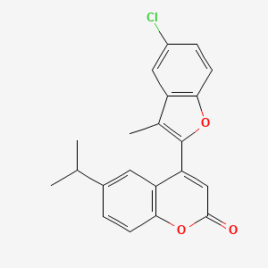 4-(5-chloro-3-methyl-1-benzofuran-2-yl)-6-(propan-2-yl)-2H-chromen-2-one