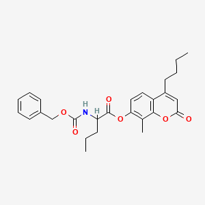 molecular formula C27H31NO6 B11158154 4-butyl-8-methyl-2-oxo-2H-chromen-7-yl N-[(benzyloxy)carbonyl]norvalinate 