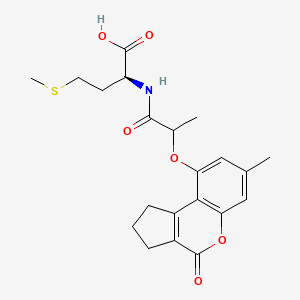 molecular formula C21H25NO6S B11158157 (2S)-2-({2-[(7-methyl-4-oxo-1,2,3,4-tetrahydrocyclopenta[c]chromen-9-yl)oxy]propanoyl}amino)-4-(methylsulfanyl)butanoic acid 