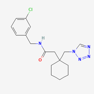 N-(3-chlorobenzyl)-2-[1-(1H-tetrazol-1-ylmethyl)cyclohexyl]acetamide