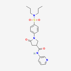 molecular formula C22H28N4O4S B11158175 1-[4-(dipropylsulfamoyl)phenyl]-5-oxo-N-(pyridin-3-yl)pyrrolidine-3-carboxamide 