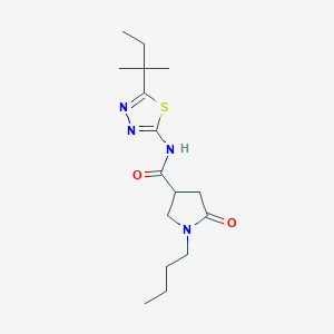 molecular formula C16H26N4O2S B11158179 1-butyl-N-[5-(2-methylbutan-2-yl)-1,3,4-thiadiazol-2-yl]-5-oxopyrrolidine-3-carboxamide 