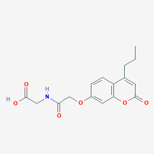 molecular formula C16H17NO6 B11158216 N-{[(2-oxo-4-propyl-2H-chromen-7-yl)oxy]acetyl}glycine 