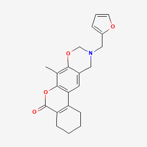 molecular formula C21H21NO4 B11158230 10-(2-furylmethyl)-7-methyl-1,2,3,4,10,11-hexahydro-5H,9H-benzo[3,4]chromeno[6,7-e][1,3]oxazin-5-one 