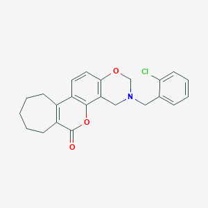 3-(2-chlorobenzyl)-3,4,8,9,10,11-hexahydro-2H-cyclohepta[3,4]chromeno[8,7-e][1,3]oxazin-6(7H)-one