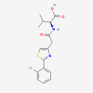 molecular formula C16H17ClN2O3S B11158242 N-{[2-(2-chlorophenyl)-1,3-thiazol-4-yl]acetyl}-L-valine 