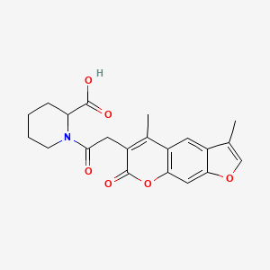 molecular formula C21H21NO6 B11158276 1-[(3,5-dimethyl-7-oxo-7H-furo[3,2-g]chromen-6-yl)acetyl]piperidine-2-carboxylic acid 