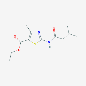 molecular formula C12H18N2O3S B11158278 Ethyl 4-methyl-2-[(3-methylbutanoyl)amino]-1,3-thiazole-5-carboxylate 