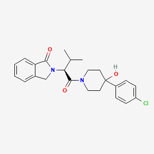 molecular formula C24H27ClN2O3 B11158292 2-{(2S)-1-[4-(4-chlorophenyl)-4-hydroxypiperidin-1-yl]-3-methyl-1-oxobutan-2-yl}-2,3-dihydro-1H-isoindol-1-one 