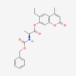 molecular formula C23H23NO6 B11158293 (6-ethyl-4-methyl-2-oxochromen-7-yl) (2S)-2-(phenylmethoxycarbonylamino)propanoate 