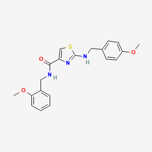 molecular formula C20H21N3O3S B11158296 N-(2-methoxybenzyl)-2-[(4-methoxybenzyl)amino]-1,3-thiazole-4-carboxamide 