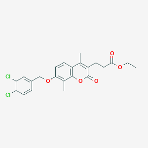 molecular formula C23H22Cl2O5 B11158300 ethyl 3-{7-[(3,4-dichlorobenzyl)oxy]-4,8-dimethyl-2-oxo-2H-chromen-3-yl}propanoate 