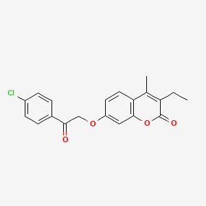 molecular formula C20H17ClO4 B11158319 7-[2-(4-chlorophenyl)-2-oxoethoxy]-3-ethyl-4-methyl-2H-chromen-2-one 