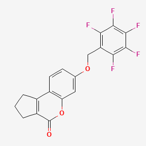 molecular formula C19H11F5O3 B11158331 7-[(pentafluorobenzyl)oxy]-2,3-dihydrocyclopenta[c]chromen-4(1H)-one 