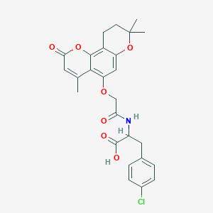 molecular formula C26H26ClNO7 B11158344 4-chloro-N-{[(4,8,8-trimethyl-2-oxo-9,10-dihydro-2H,8H-pyrano[2,3-f]chromen-5-yl)oxy]acetyl}phenylalanine 