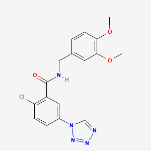 molecular formula C17H16ClN5O3 B11158347 2-chloro-N-(3,4-dimethoxybenzyl)-5-(1H-tetrazol-1-yl)benzamide 