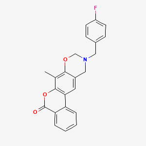 10-(4-fluorobenzyl)-7-methyl-10,11-dihydro-5H,9H-benzo[3,4]chromeno[6,7-e][1,3]oxazin-5-one