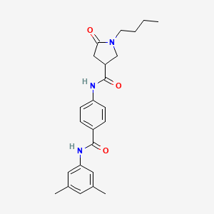 molecular formula C24H29N3O3 B11158406 1-butyl-N-{4-[(3,5-dimethylphenyl)carbamoyl]phenyl}-5-oxopyrrolidine-3-carboxamide 