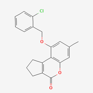 molecular formula C20H17ClO3 B11158408 9-[(2-chlorobenzyl)oxy]-7-methyl-2,3-dihydrocyclopenta[c]chromen-4(1H)-one 