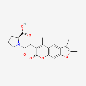 molecular formula C21H21NO6 B11158455 1-[(2,3,5-trimethyl-7-oxo-7H-furo[3,2-g]chromen-6-yl)acetyl]-L-proline 