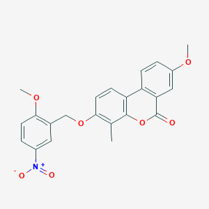 8-methoxy-3-[(2-methoxy-5-nitrobenzyl)oxy]-4-methyl-6H-benzo[c]chromen-6-one