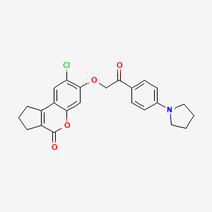 8-chloro-7-{2-oxo-2-[4-(pyrrolidin-1-yl)phenyl]ethoxy}-2,3-dihydrocyclopenta[c]chromen-4(1H)-one