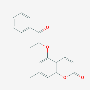 4,7-dimethyl-5-[(1-oxo-1-phenylpropan-2-yl)oxy]-2H-chromen-2-one