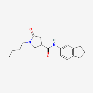 1-butyl-N-(2,3-dihydro-1H-inden-5-yl)-5-oxopyrrolidine-3-carboxamide