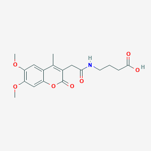 molecular formula C18H21NO7 B11158545 4-{[(6,7-dimethoxy-4-methyl-2-oxo-2H-chromen-3-yl)acetyl]amino}butanoic acid 