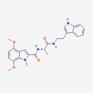 molecular formula C25H28N4O4 B11158598 N-[(2S)-1-{[2-(1H-indol-3-yl)ethyl]amino}-1-oxopropan-2-yl]-4,7-dimethoxy-1-methyl-1H-indole-2-carboxamide 