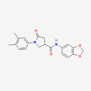 molecular formula C20H20N2O4 B11158628 N-(1,3-benzodioxol-5-yl)-1-(3,4-dimethylphenyl)-5-oxopyrrolidine-3-carboxamide 