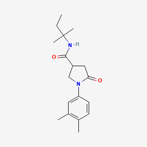 molecular formula C18H26N2O2 B11158635 1-(3,4-dimethylphenyl)-N-(2-methylbutan-2-yl)-5-oxopyrrolidine-3-carboxamide 