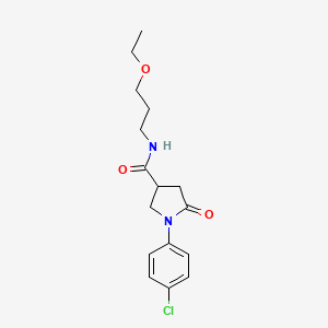 1-(4-chlorophenyl)-N-(3-ethoxypropyl)-5-oxopyrrolidine-3-carboxamide