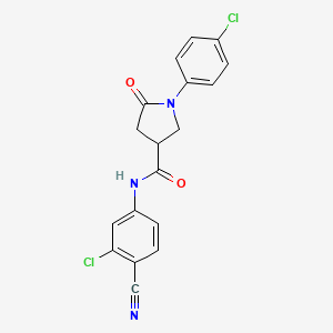 molecular formula C18H13Cl2N3O2 B11158641 N-(3-chloro-4-cyanophenyl)-1-(4-chlorophenyl)-5-oxopyrrolidine-3-carboxamide 