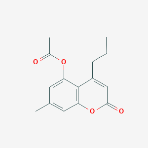 molecular formula C15H16O4 B11158645 7-methyl-2-oxo-4-propyl-2H-chromen-5-yl acetate 