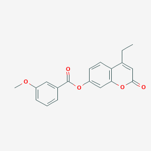 molecular formula C19H16O5 B11158654 4-ethyl-2-oxo-2H-chromen-7-yl 3-methoxybenzoate 