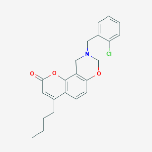 4-butyl-9-(2-chlorobenzyl)-9,10-dihydro-2H,8H-chromeno[8,7-e][1,3]oxazin-2-one