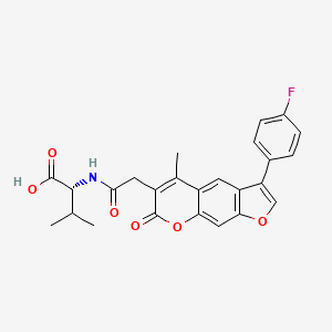 molecular formula C25H22FNO6 B11158674 N-{[3-(4-fluorophenyl)-5-methyl-7-oxo-7H-furo[3,2-g]chromen-6-yl]acetyl}-D-valine 