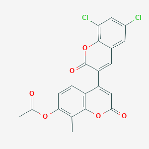 molecular formula C21H12Cl2O6 B11158679 4-(6,8-dichloro-2-oxo-2H-chromen-3-yl)-8-methyl-2-oxo-2H-chromen-7-yl acetate 