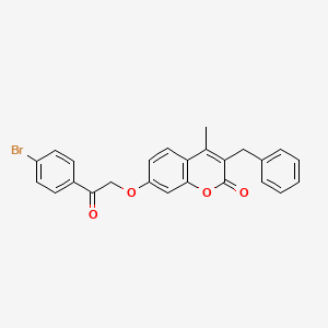 molecular formula C25H19BrO4 B11158682 3-benzyl-7-[2-(4-bromophenyl)-2-oxoethoxy]-4-methyl-2H-chromen-2-one 