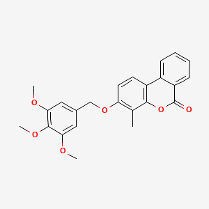 molecular formula C24H22O6 B11158732 4-methyl-3-[(3,4,5-trimethoxybenzyl)oxy]-6H-benzo[c]chromen-6-one 