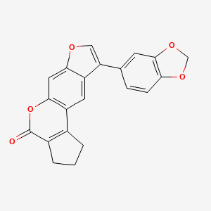 molecular formula C21H14O5 B11158740 9-(1,3-benzodioxol-5-yl)-2,3-dihydrocyclopenta[c]furo[3,2-g]chromen-4(1H)-one 