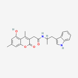 2-(5-hydroxy-4,7-dimethyl-2-oxo-2H-chromen-3-yl)-N-[1-(1H-indol-3-yl)propan-2-yl]acetamide