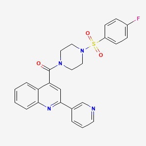 {4-[(4-Fluorophenyl)sulfonyl]piperazino}[2-(3-pyridyl)-4-quinolyl]methanone